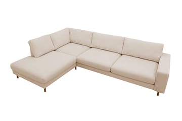 Scandi Dyp 4-seters sofa med sjeselong venstre i Kordfløyel - Beige - Møbler - Sofaer - Sofaer med sjeselong - 4 seters sofa med divan