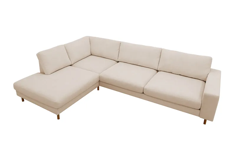 Scandi Dyp 4-seters sofa med sjeselong venstre i Kordfløyel - Beige - Møbler - Sofaer - Sofaer med sjeselong - 4 seters sofa med divan