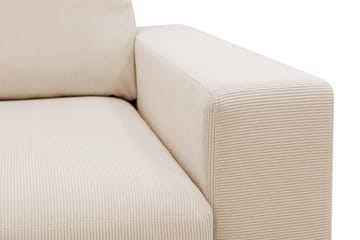 Scandi Dyp 4-seters sofa med sjeselong venstre i Kordfløyel - Beige - Møbler - Sofaer - Sofaer med sjeselong - 4 seters sofa med divan