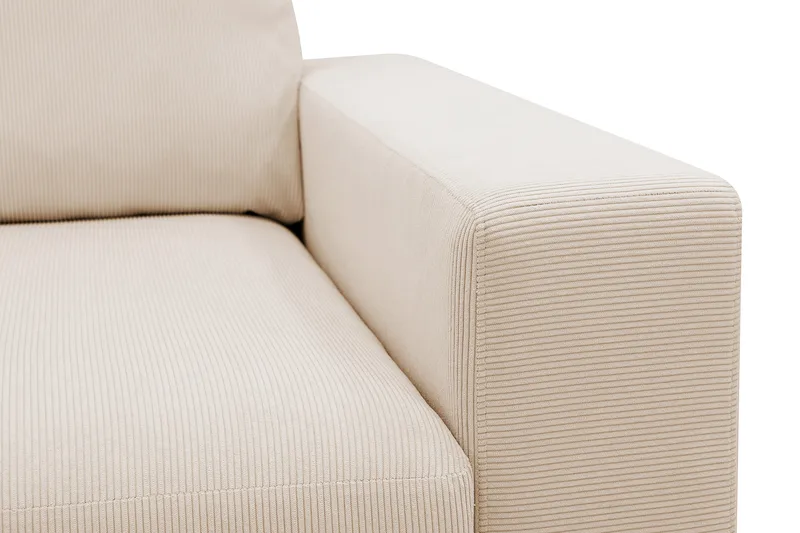 Scandi Dyp 4-seters sofa med sjeselong venstre i Kordfløyel - Beige - Møbler - Sofaer - Sofaer med sjeselong - 4 seters sofa med divan