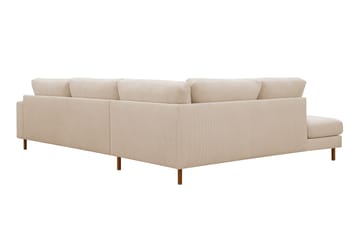 Scandi Dyp 4-seters sofa med sjeselong venstre i Kordfløyel - Beige - Møbler - Sofaer - Sofaer med sjeselong - 4 seters sofa med divan