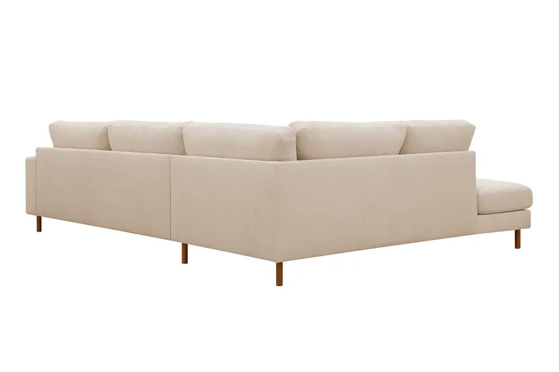 Scandi Dyp 4-seters sofa med sjeselong venstre i Kordfløyel - Beige - Møbler - Sofaer - Sofaer med sjeselong - 4 seters sofa med divan
