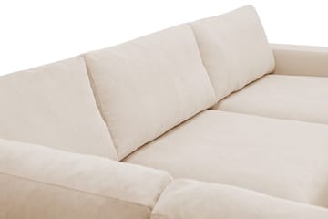 Scandi Dyp 4-seters sofa med sjeselong venstre i Kordfløyel - Beige - Møbler - Sofaer - Sofaer med sjeselong - 4 seters sofa med divan
