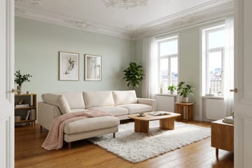 Scandi Dyp 4-seters sofa med sjeselong venstre i Kordfløyel - Beige - Møbler - Sofaer - Sofaer med sjeselong - 4 seters sofa med divan