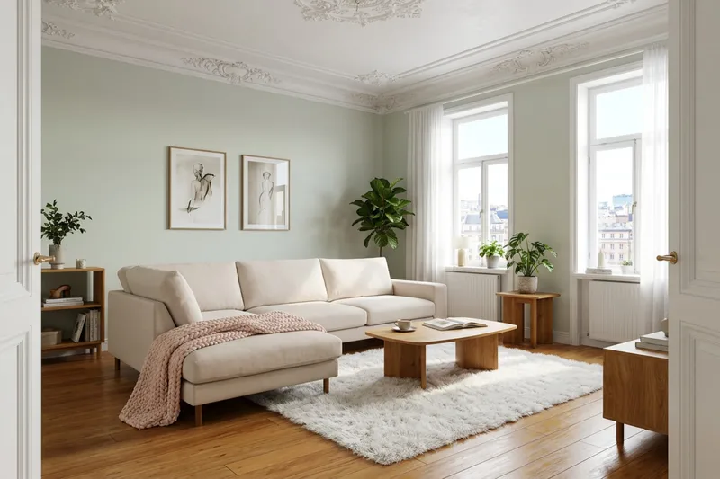 Scandi Dyp 4-seters sofa med sjeselong venstre i Kordfløyel - Beige - Møbler - Sofaer - Sofaer med sjeselong - 4 seters sofa med divan