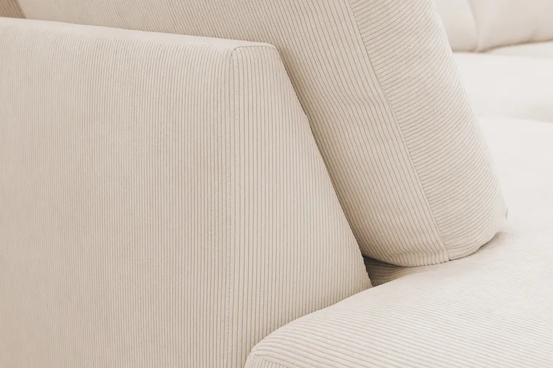 Scandi Dyp 4-seters sofa med sjeselong venstre i Kordfløyel - Beige - Møbler - Sofaer - Sofaer med sjeselong - 4 seters sofa med divan