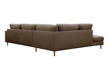 Scandi Dyp 4-seters sofa med sjeselong venstre i Kordfløyel - Brun - Møbler - Sofaer - Sofaer med sjeselong - 4 seters sofa med divan