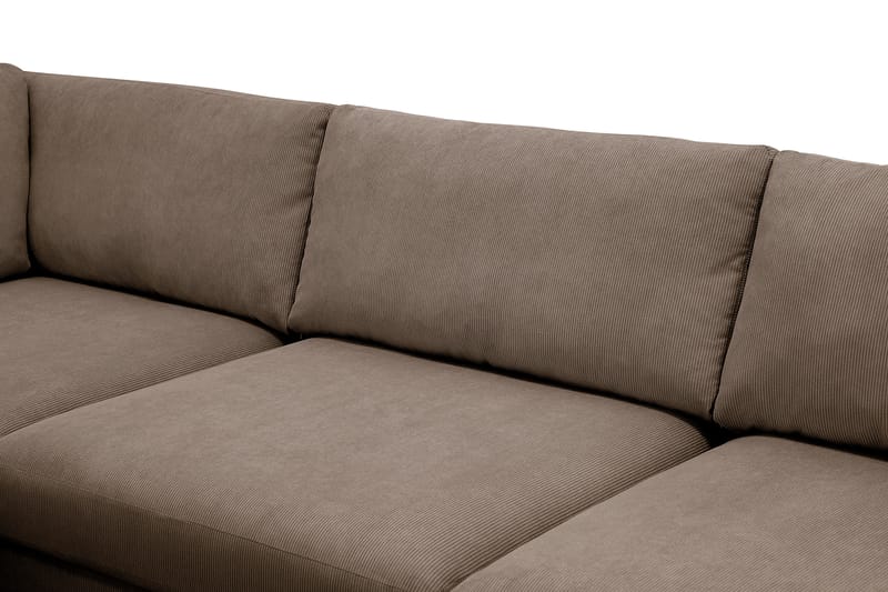 Scandi Dyp 4-seters sofa med sjeselong venstre i Kordfløyel - Brun - Møbler - Sofaer - Sofaer med sjeselong - 4 seters sofa med divan