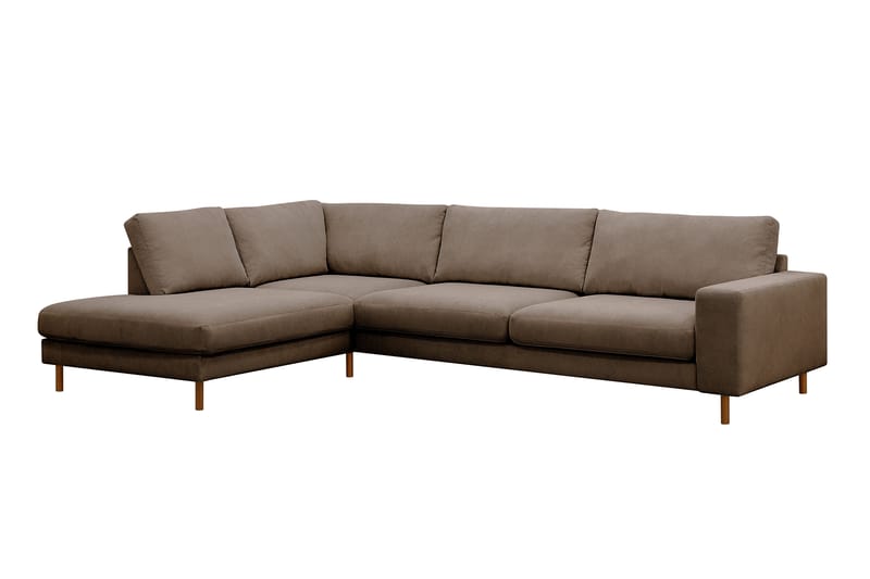 Scandi Dyp 4-seters sofa med sjeselong venstre i Kordfløyel - Brun - Møbler - Sofaer - Sofaer med sjeselong - 4 seters sofa med divan