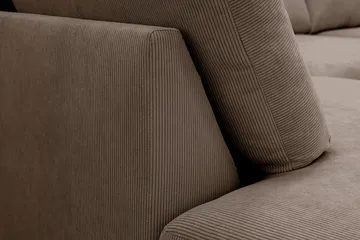 Scandi Dyp 4-seters sofa med sjeselong venstre i Kordfløyel - Brun - Møbler - Sofaer - Sofaer med sjeselong - 4 seters sofa med divan