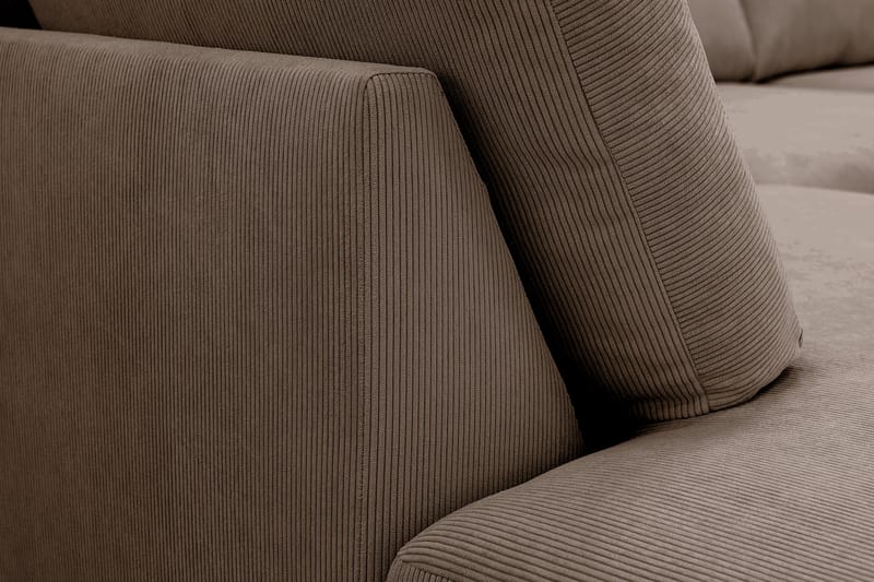 Scandi Dyp 4-seters sofa med sjeselong venstre i Kordfløyel - Brun - Møbler - Sofaer - Sofaer med sjeselong - 4 seters sofa med divan