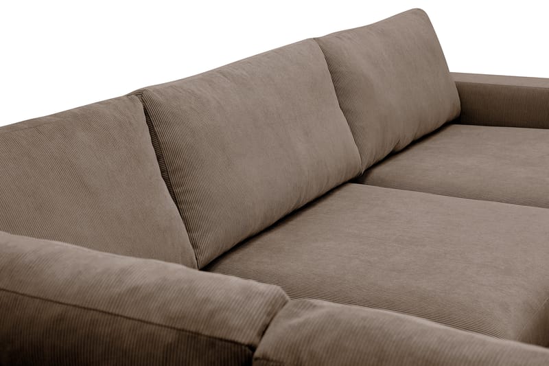 Scandi Dyp 4-seters sofa med sjeselong venstre i Kordfløyel - Brun - Møbler - Sofaer - Sofaer med sjeselong - 4 seters sofa med divan