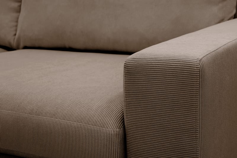 Scandi Dyp 4-seters sofa med sjeselong venstre i Kordfløyel - Brun - Møbler - Sofaer - Sofaer med sjeselong - 4 seters sofa med divan