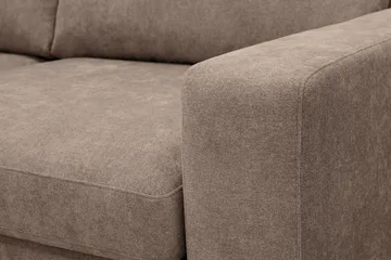 Scandi Dyp 4-seters sofa med sjeselong venstre i stoff - Mørkebrun - Møbler - Sofaer - Sofaer med sjeselong - 4 seters sofa med divan