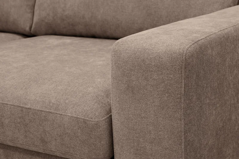 Scandi Dyp 4-seters sofa med sjeselong venstre i stoff - Mørkebrun - Møbler - Sofaer - Sofaer med sjeselong - 4 seters sofa med divan