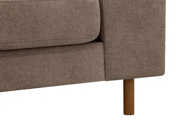 Scandi Dyp 4-seters sofa med sjeselong venstre i stoff - Mørkebrun - Møbler - Sofaer - Sofaer med sjeselong - 4 seters sofa med divan