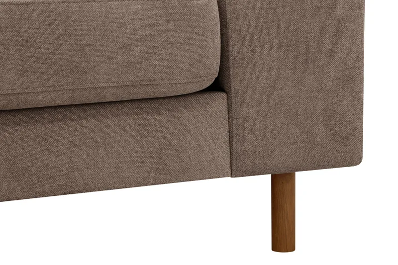 Scandi Dyp 4-seters sofa med sjeselong venstre i stoff - Mørkebrun - Møbler - Sofaer - Sofaer med sjeselong - 4 seters sofa med divan
