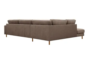 Scandi Dyp 4-seters sofa med sjeselong venstre i stoff - Mørkebrun - Møbler - Sofaer - Sofaer med sjeselong - 4 seters sofa med divan