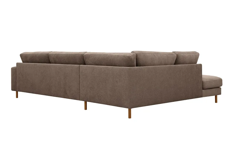 Scandi Dyp 4-seters sofa med sjeselong venstre i stoff - Mørkebrun - Møbler - Sofaer - Sofaer med sjeselong - 4 seters sofa med divan