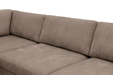 Scandi Dyp 4-seters sofa med sjeselong venstre i stoff - Mørkebrun - Møbler - Sofaer - Sofaer med sjeselong - 4 seters sofa med divan