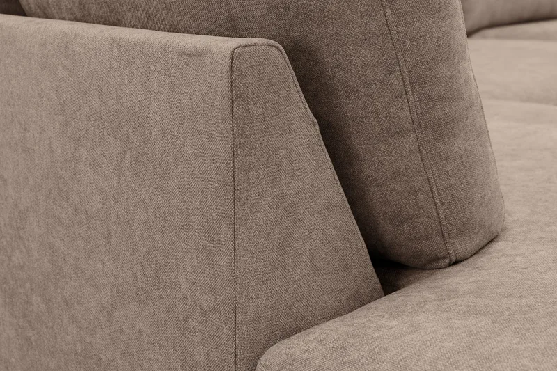 Scandi Dyp 4-seters sofa med sjeselong venstre i stoff - Mørkebrun - Møbler - Sofaer - Sofaer med sjeselong - 4 seters sofa med divan