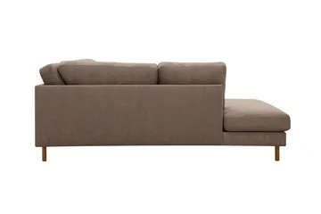 Scandi Dyp 4-seters sofa med sjeselong venstre i stoff - Mørkebrun - Møbler - Sofaer - Sofaer med sjeselong - 4 seters sofa med divan