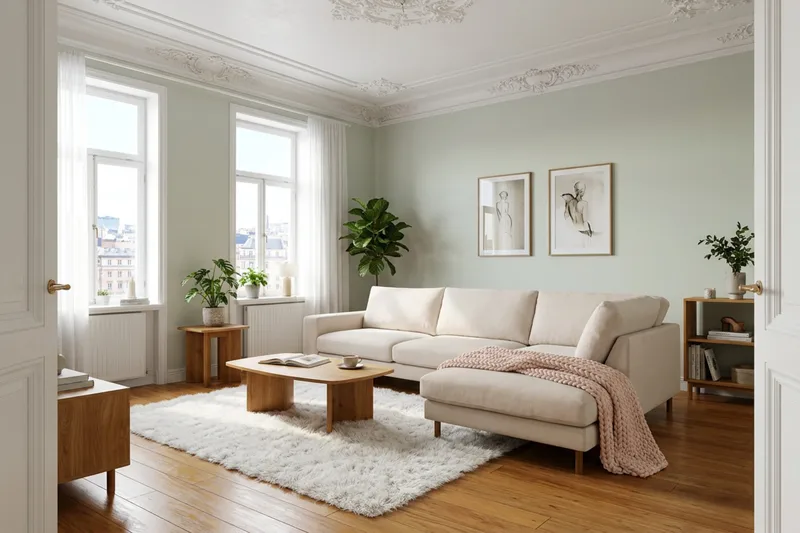 Scandi dyp 4-seters sofa med sjeselong på høyre side i kordfløyel - Beige - Møbler - Sofaer - Sofaer med sjeselong - 4 seters sofa med divan