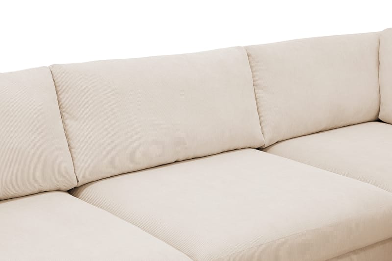 Scandi dyp 4-seters sofa med sjeselong på høyre side i kordfløyel - Beige - Møbler - Sofaer - Sofaer med sjeselong - 4 seters sofa med divan