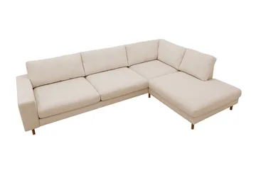 Scandi dyp 4-seters sofa med sjeselong på høyre side i kordfløyel - Beige - Møbler - Sofaer - Sofaer med sjeselong - 4 seters sofa med divan