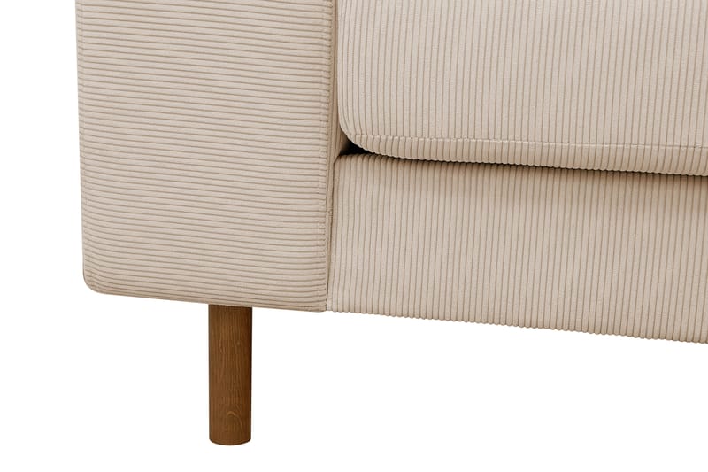 Scandi dyp 4-seters sofa med sjeselong på høyre side i kordfløyel - Beige - Møbler - Sofaer - Sofaer med sjeselong - 4 seters sofa med divan