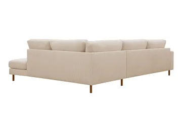 Scandi dyp 4-seters sofa med sjeselong på høyre side i kordfløyel - Beige - Møbler - Sofaer - Sofaer med sjeselong - 4 seters sofa med divan