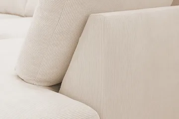 Scandi dyp 4-seters sofa med sjeselong på høyre side i kordfløyel - Beige - Møbler - Sofaer - Sofaer med sjeselong - 4 seters sofa med divan