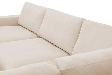 Scandi dyp 4-seters sofa med sjeselong på høyre side i kordfløyel - Beige - Møbler - Sofaer - Sofaer med sjeselong - 4 seters sofa med divan
