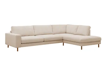 Scandi dyp 4-seters sofa med sjeselong på høyre side i kordfløyel - Beige - Møbler - Sofaer - Sofaer med sjeselong - 4 seters sofa med divan