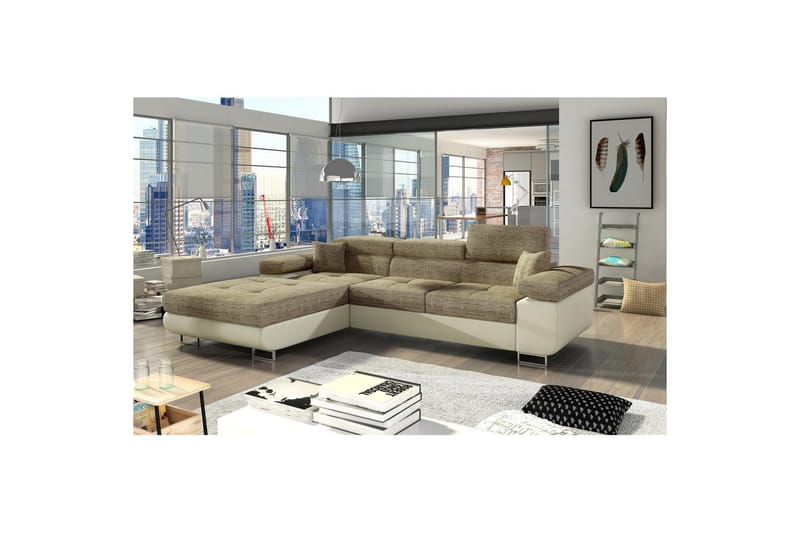 Seksjon Eltap Armando 289x85x203 cm - Berlin 03, Soft 33, Beige, Venstre - M�øbler - Sofaer - Sofaer med sjeselong - 3 seters sofa med divan