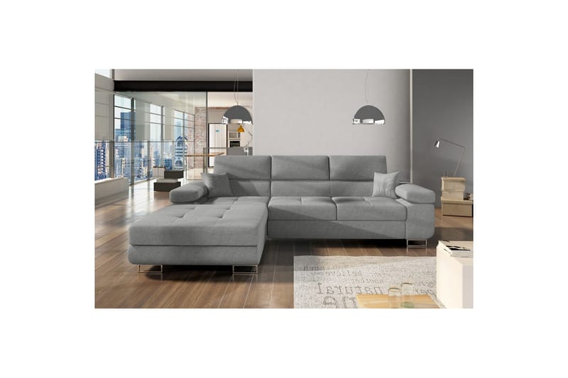 Seksjon Eltap Armando 289x85x203 cm - Gusto 88, Grå, Venstre - Møbler - Sofaer - Sofaer med sjeselong - 3 seters sofa med divan
