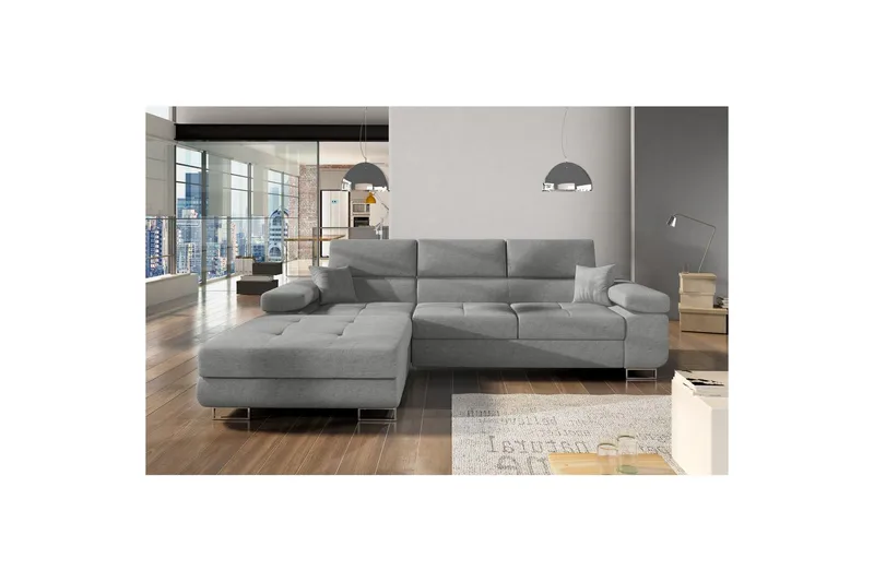 Seksjon Eltap Armando 289x85x203 cm - Gusto 88, Grå, Venstre - Møbler - Sofaer - Sofaer med sjeselong - 3 seters sofa med divan