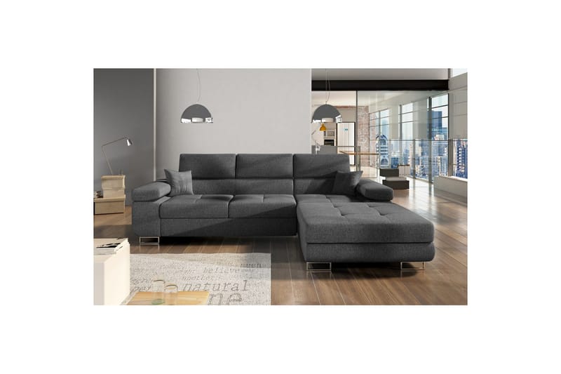 Seksjon Eltap Armando 289x85x203 cm - Inari 96, Mørk Grå, Høyre - Møbler - Sofaer - Sofaer med sjeselong - 3 seters sofa med divan