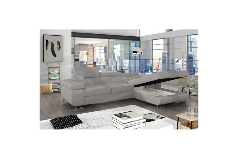 Seksjon Eltap Armando 289x85x203 cm - Jarell 03, Lys Grå, Høyre - Møbler - Sofaer - Sofaer med sjeselong - 3 seters sofa med divan