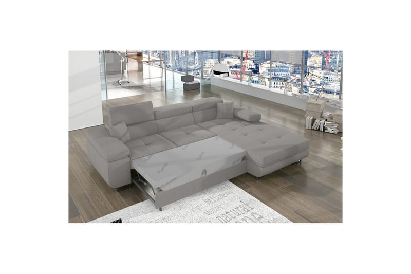 Seksjon Eltap Armando 289x85x203 cm - Jarell 03, Lys Grå, Høyre - Møbler - Sofaer - Sofaer med sjeselong - 3 seters sofa med divan