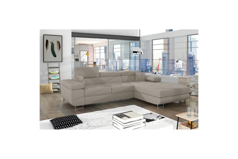 Seksjon Eltap Armando 289x85x203 cm - Jarell 20, Beige, Høyre - Møbler - Sofaer - Sofaer med sjeselong - 3 seters sofa med divan