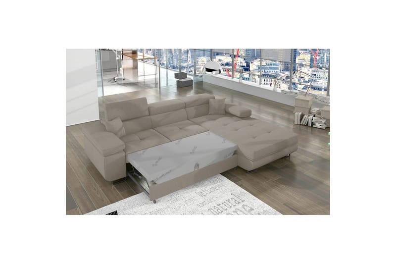 Seksjon Eltap Armando 289x85x203 cm - Jarell 20, Beige, Høyre - Møbler - Sofaer - Sofaer med sjeselong - 3 seters sofa med divan