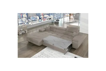 Seksjon Eltap Armando 289x85x203 cm - Jarell 20, Beige, Venstre - Møbler - Sofaer - Sofaer med sjeselong - 3 seters sofa med divan
