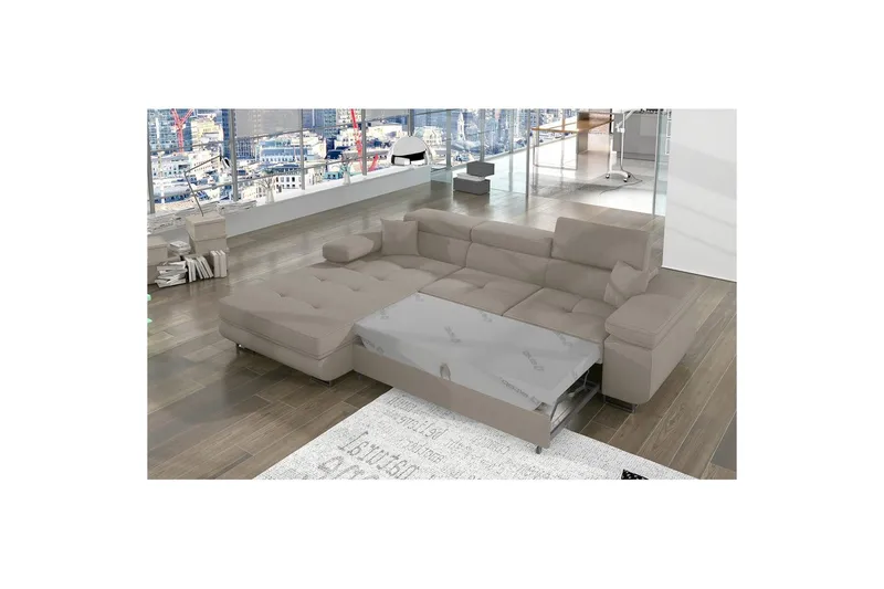 Seksjon Eltap Armando 289x85x203 cm - Jarell 20, Beige, Venstre - Møbler - Sofaer - Sofaer med sjeselong - 3 seters sofa med divan