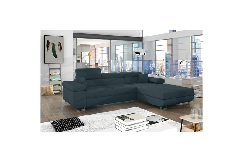 Seksjon Eltap Armando 289x85x203 cm - Jarell 38, Blå, Høyre - Møbler - Sofaer - Sofaer med sjeselong - 3 seters sofa med divan