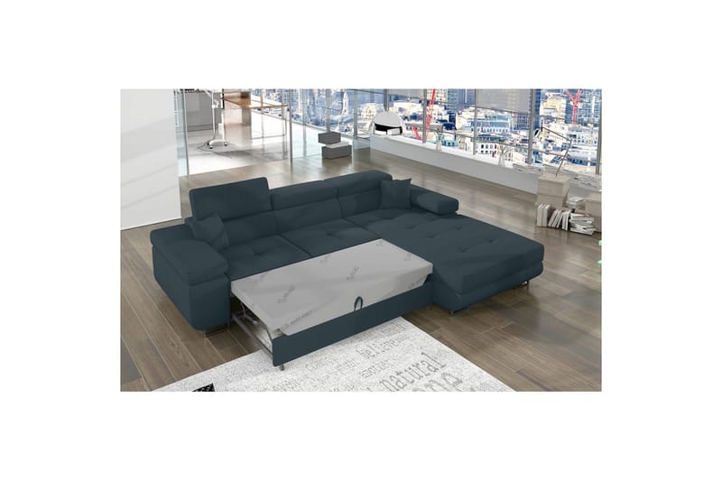 Seksjon Eltap Armando 289x85x203 cm - Jarell 38, Blå, Høyre - Møbler - Sofaer - Sofaer med sjeselong - 3 seters sofa med divan