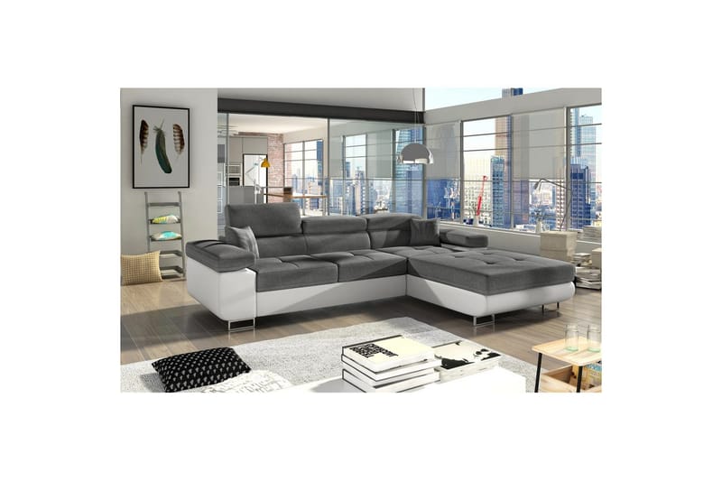 Seksjon Eltap Armando 289x85x203 cm, Sawana 05, Soft 17, Grå, Hvit, Høyre