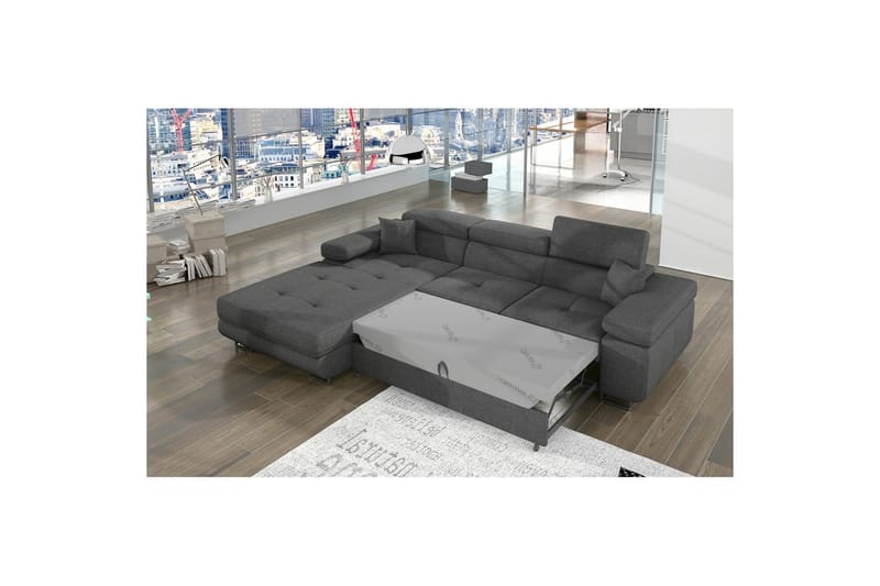 Seksjon Eltap Armando 289x85x203 cm - Sawana 21, Grå, Venstre - Møbler - Sofaer - Sofaer med sjeselong - 3 seters sofa med divan