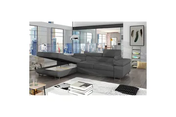 Seksjon Eltap Armando 289x85x203 cm - Sawana 21, Grå, Venstre - Møbler - Sofaer - Sofaer med sjeselong - 3 seters sofa med divan