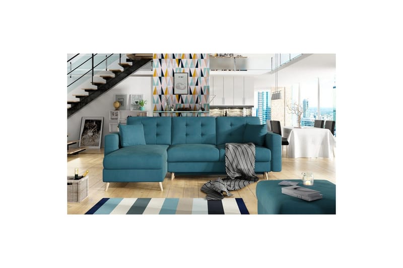 Seksjon Eltap Asgard L 248x93x162 cm, Mat Velvet 75, Grønn